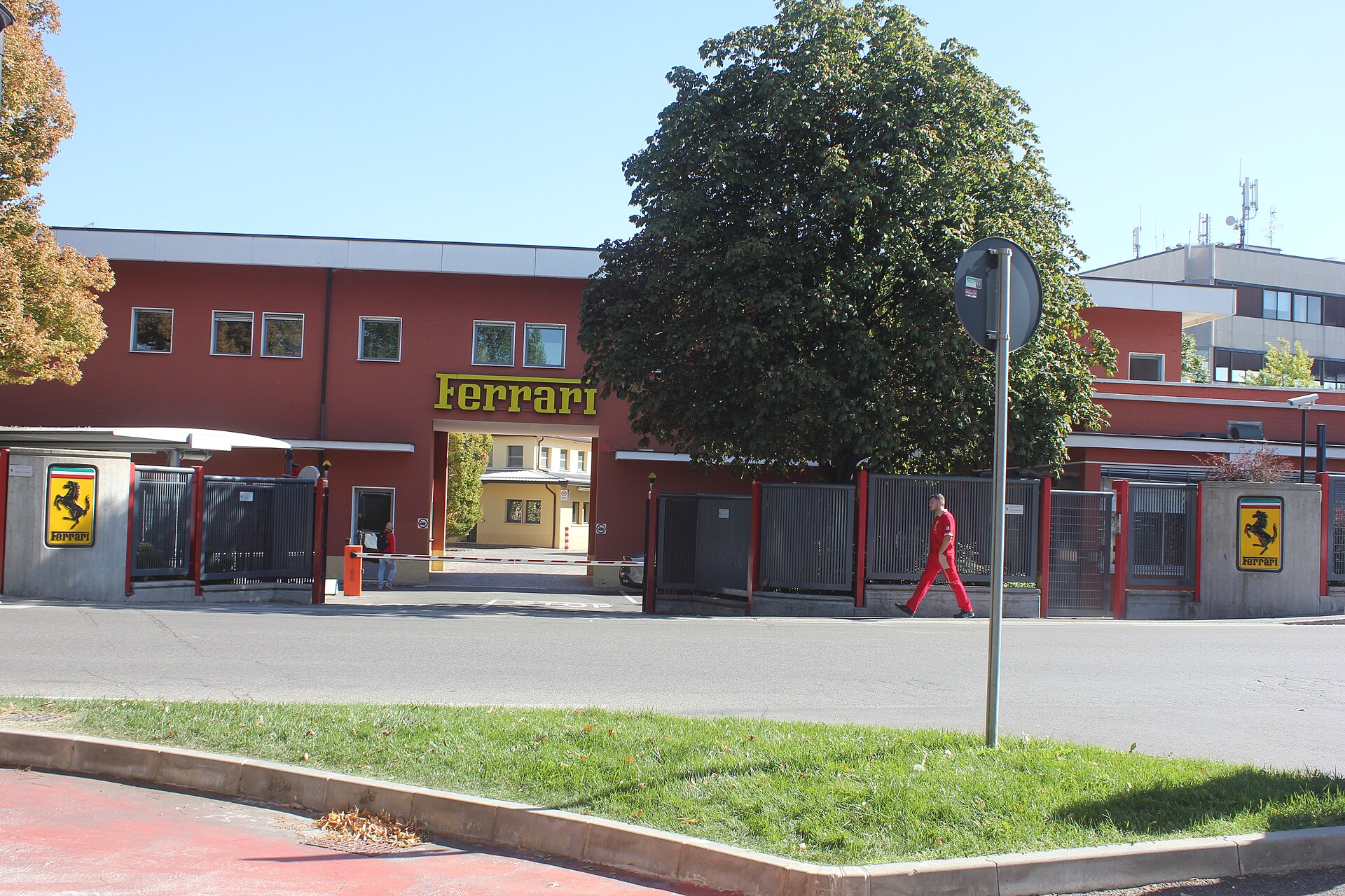 The Ferrari factory entrance at Maranello, Modena.