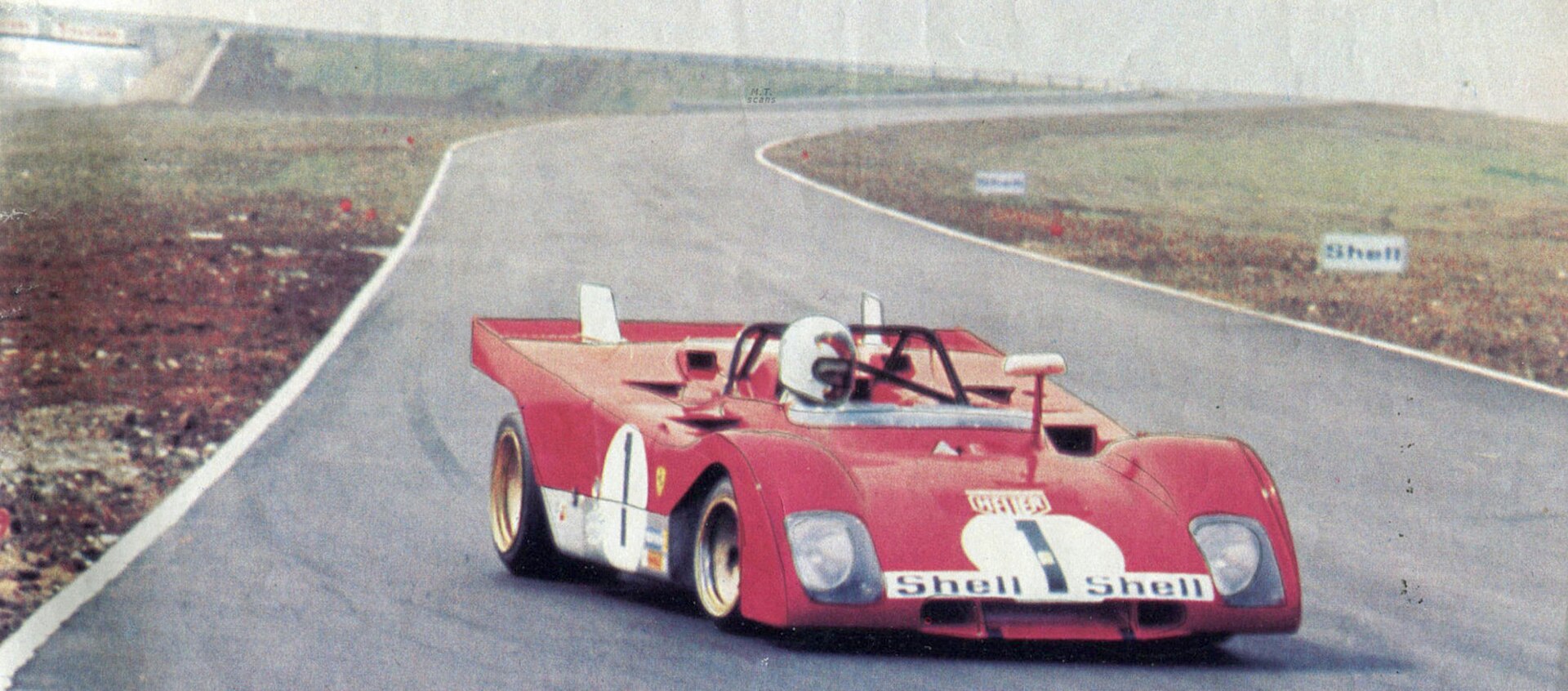 A Ferrari 312 PB under test at the Fiorano circuit in 1972.