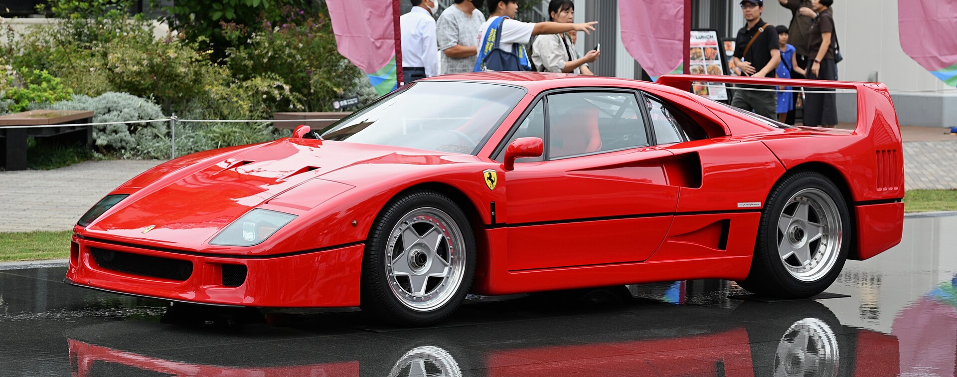Ferrari F40 photographed head-on.